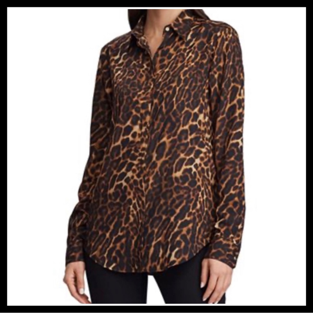 Lauren Ralph Lauren Leopard-Print Crepe Shirt